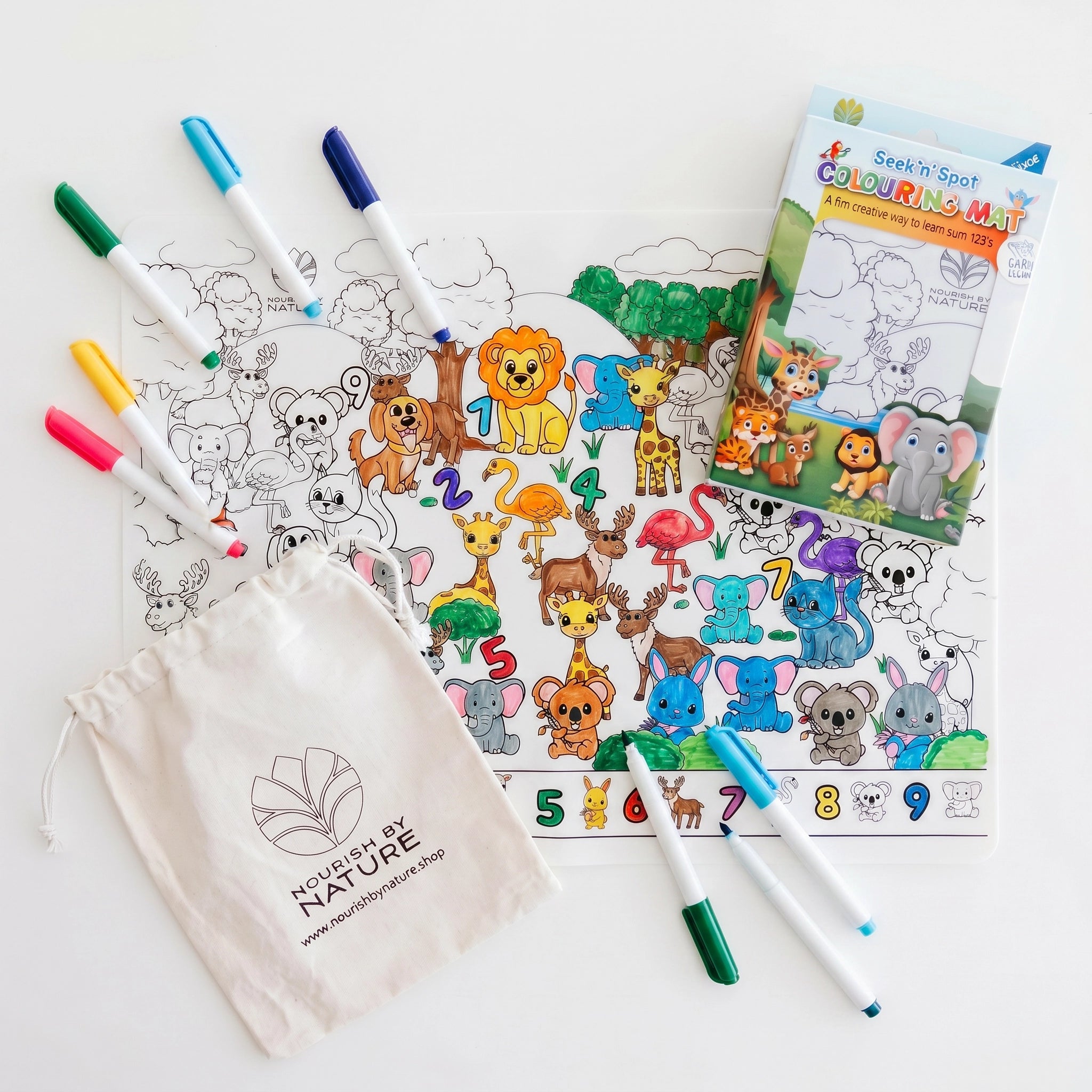 Silicone Colouring Mat - Seek N Spot Animal Design