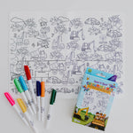 Silicone Seek N Spot Colouring Mat- Cars and Trucks