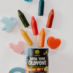 Set of colourful beeswax bath crayons for kids, safe and non-toxic