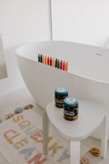 Rainbow assortment of natural beeswax bath crayons for creative bath time fun